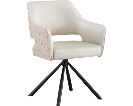 Armlehnstuhl Clara Stoff/Bouclette weiss