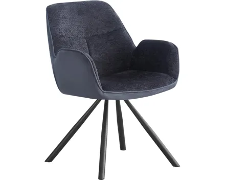 Armlehnstuhl David Stoff dunkelgrau, drehbar