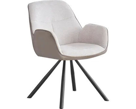 Armlehnstuhl David Stoff hellgrau, drehbar