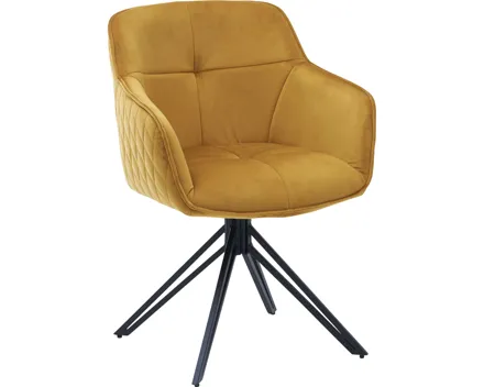 Armlehnstuhl Emma Samtvelours goldfarben