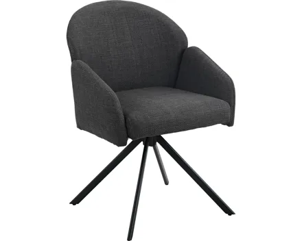 Armlehnstuhl Holly, Stoff anthrazit, drehbar