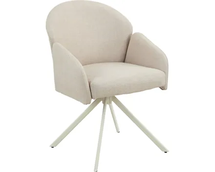 Armlehnstuhl Holly, Stoff beige, drehbar