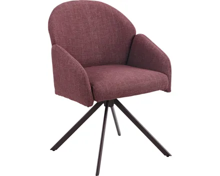 Armlehnstuhl Holly, Stoff bordeaux, drehbar