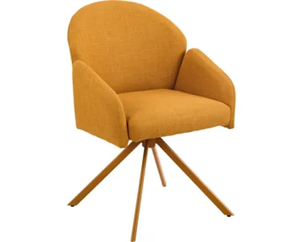 Armlehnstuhl Holly, Stoff gelb, drehbar