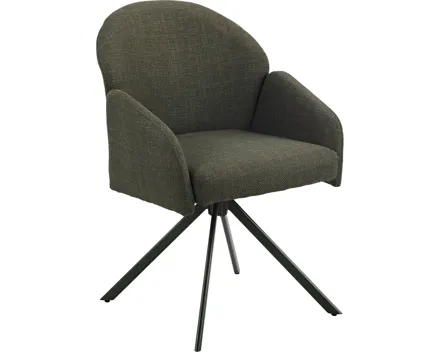 Armlehnstuhl Holly, Stoff grün, drehbar