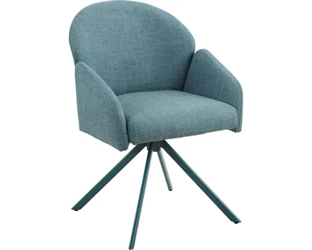 Armlehnstuhl Holly, Stoff petrol, drehbar