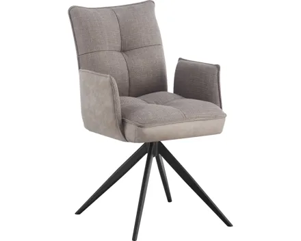 Armlehnstuhl Lukas Kunstlederoptik/Stoff grau, drehbar