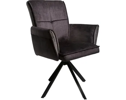 Armlehnstuhl Reno, Vintage Velvet dunkelgrau, drehbar