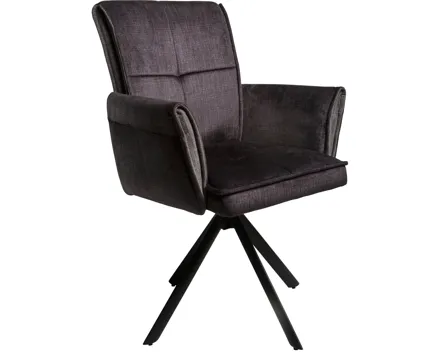 Armlehnstuhl Reno, Vintage Velvet dunkelgrau, drehbar