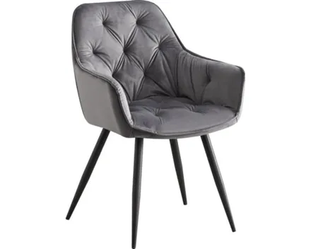 Armlehnstuhl Romana Samtvelours anthrazit