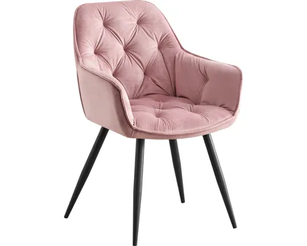 Armlehnstuhl Romana Samtvelours rose