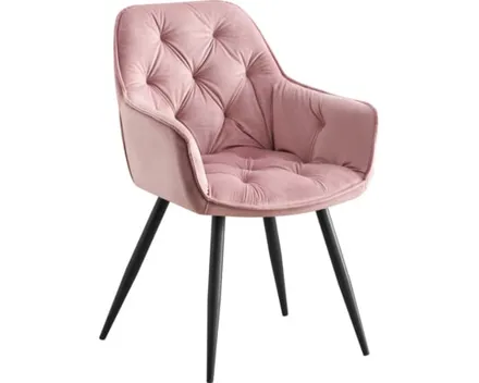 Armlehnstuhl Romana Samtvelours rose