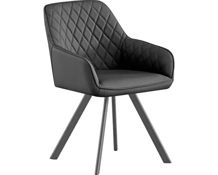 Armlehnstuhl Stan Leder schwarz