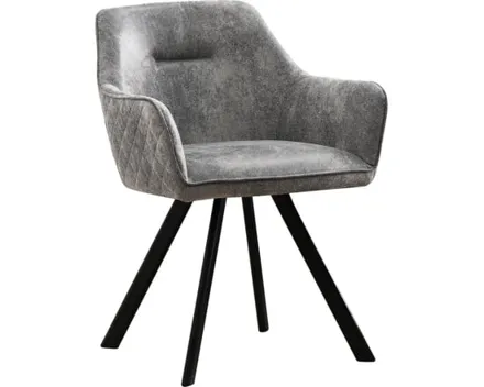 Armlehnstuhl Visp Stoff grau