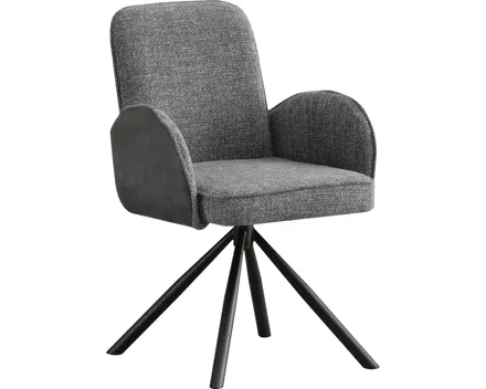 Armlehnstuhl Viterbo Stoff dunkelgrau
