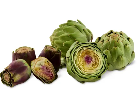 Artischocken grün und Artischockenherzen