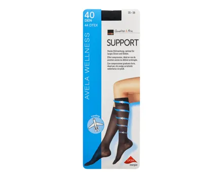 Avela Kniestrumpf Support Noir 35 - 38