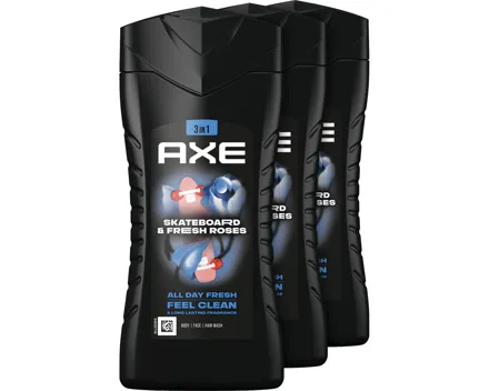 Axe Dusch Skateboard & Fresh Roses 3 x 250 ml