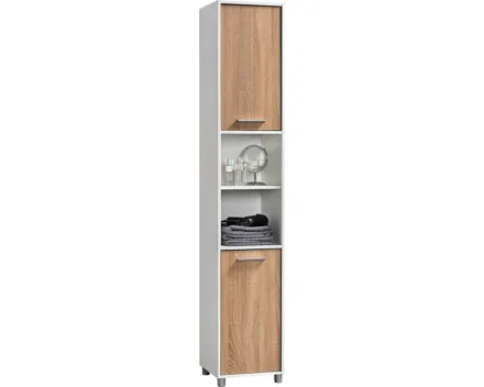 Badhochschrank Betty Dekor Eiche weiss 35 x 191 x 34 cm