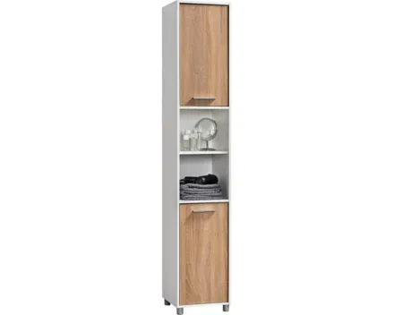 Badhochschrank Betty Dekor Eiche weiss 35 x 191 x 34 cm