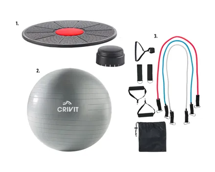 Balance-Board/Soft-Gymnastikball/Fitnessband-Set