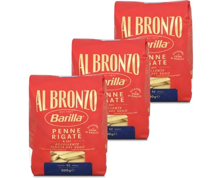 Barilla AL Bronzo Penne Rigate 3x 500g