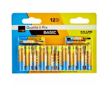 BASIC Alkaline Batterien LR6/AA, 12 Stück