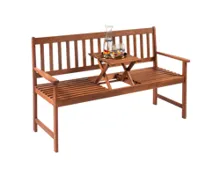 BELAVI Gartenbank mit aufklappbarem Tisch, 813234