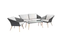 BELAVI Geflecht Loungemöbel Set, 4-teilig