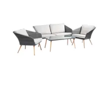 BELAVI Geflecht Loungemöbel Set, 4-teilig