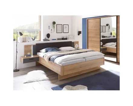 Bett Bravo Dekor Maubella Oak 180 x 200 cm, inkl. 2 Nachtkommoden