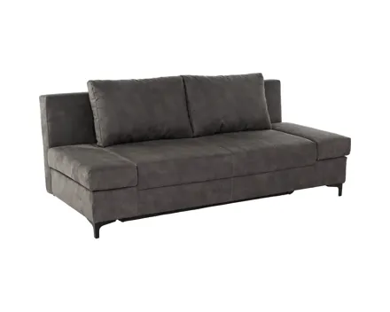 Bettsofa Fred Stoff grau, Bettkasten