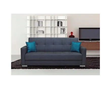 Bettsofa Galeras Stoff grau, Bettkasten