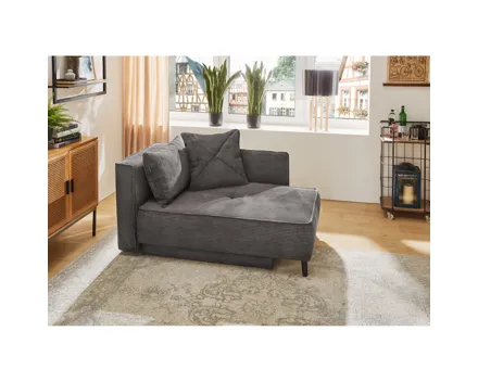 Bettsofa Jerry Cordstoff grau, Bettkasten