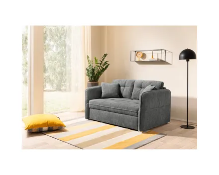 Bettsofa Leon 120 Chenillestoff grau