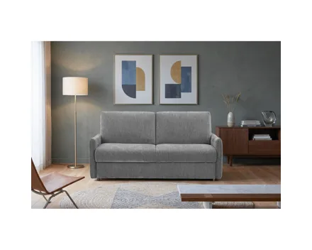 Bettsofa Livano, Stoff grau, Dauerschläfer