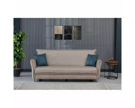 Bettsofa Moni Microfaser beige, Bettkasten