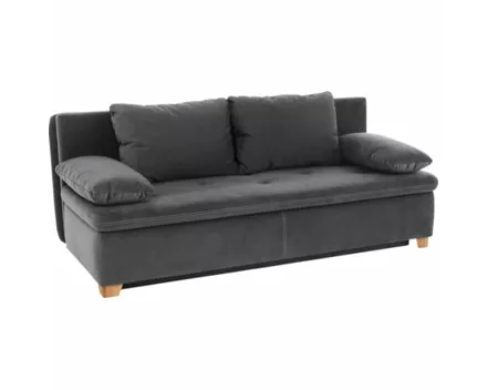 Bettsofa Nadia Stoff grau, Bettkasten