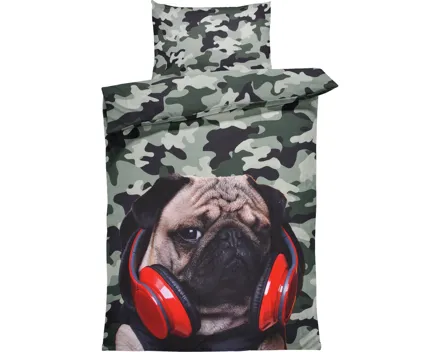 Bettwäsche Micro-Polyester Mops Camouflage grün