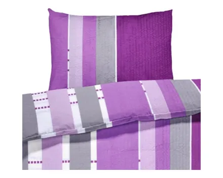 Bettwäsche Microfaser Seersucker bedruckt violett 160x210 65x100 Bettanzug Nord