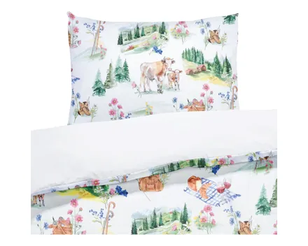 Bettwäsche Renforcé Alpentraum grün 200x210 2x65x65 Bettanzug Fra