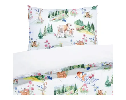 Bettwäsche Renforcé Alpentraum grün 200x210 2x65x65 Bettanzug Fra