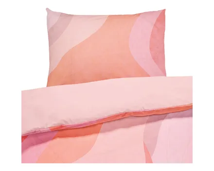 Bettwäsche Renforcé Lava waves coral 200x210 2x65x65 Bettanzug Fra
