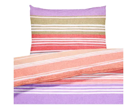 Bettwäsche Renforcé Streifen pastell 200x210 2x65x65 Bettanzug Fra