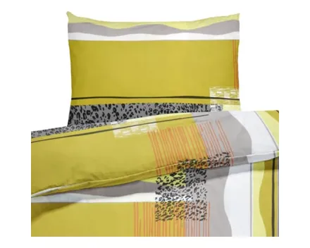 Bettwäsche Satin gemustert grün 200x210 2x65x65 Bettanzug Fra