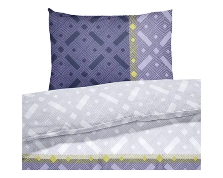 Bettwäsche Satin Illusion blau 200x210 2x65x65 Bettanzug Fra