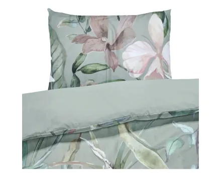 Bettwäsche Satin Jungle olive 50x70 Kissenbezug