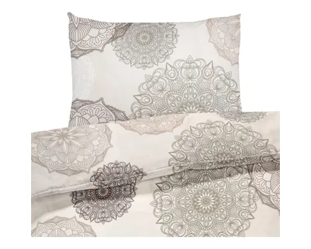 Bettwäsche Satin Mandala beige 160x210 65x100 Bettanzug Nord