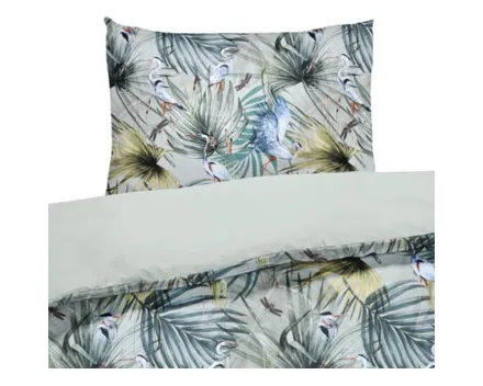 Bettwäsche Satin Palma grau 200x210 2x65x65 Bettanzug Fra