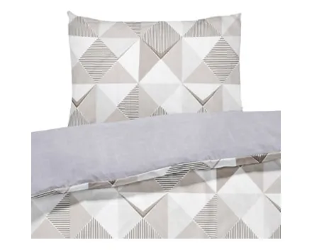 Bettwäsche Satin Twill Karomuster grau